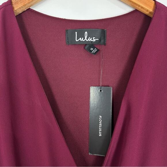Lulu’s Lost in the Moment Maxi Gown Burgundy Bridesmaid Dress Size Small NWT - Picture 5 of 15